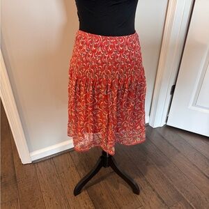 Max Studio Vibrant Coral-Red Skirt